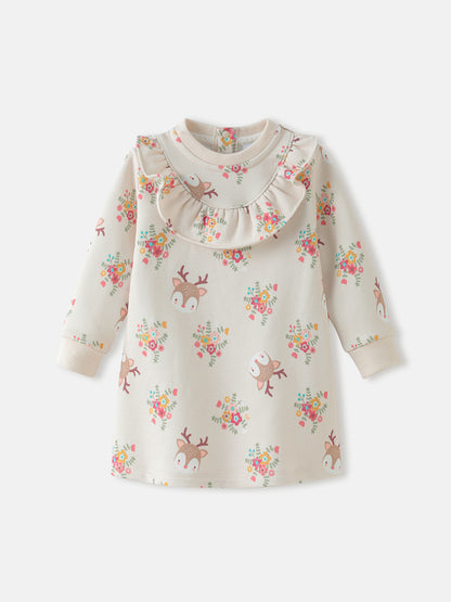 Baby Girls' Printed Long‑Sleeve Dress