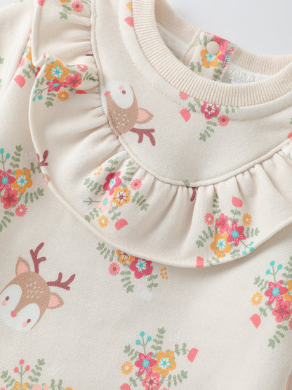 Baby Girls' Printed Long‑Sleeve Dress