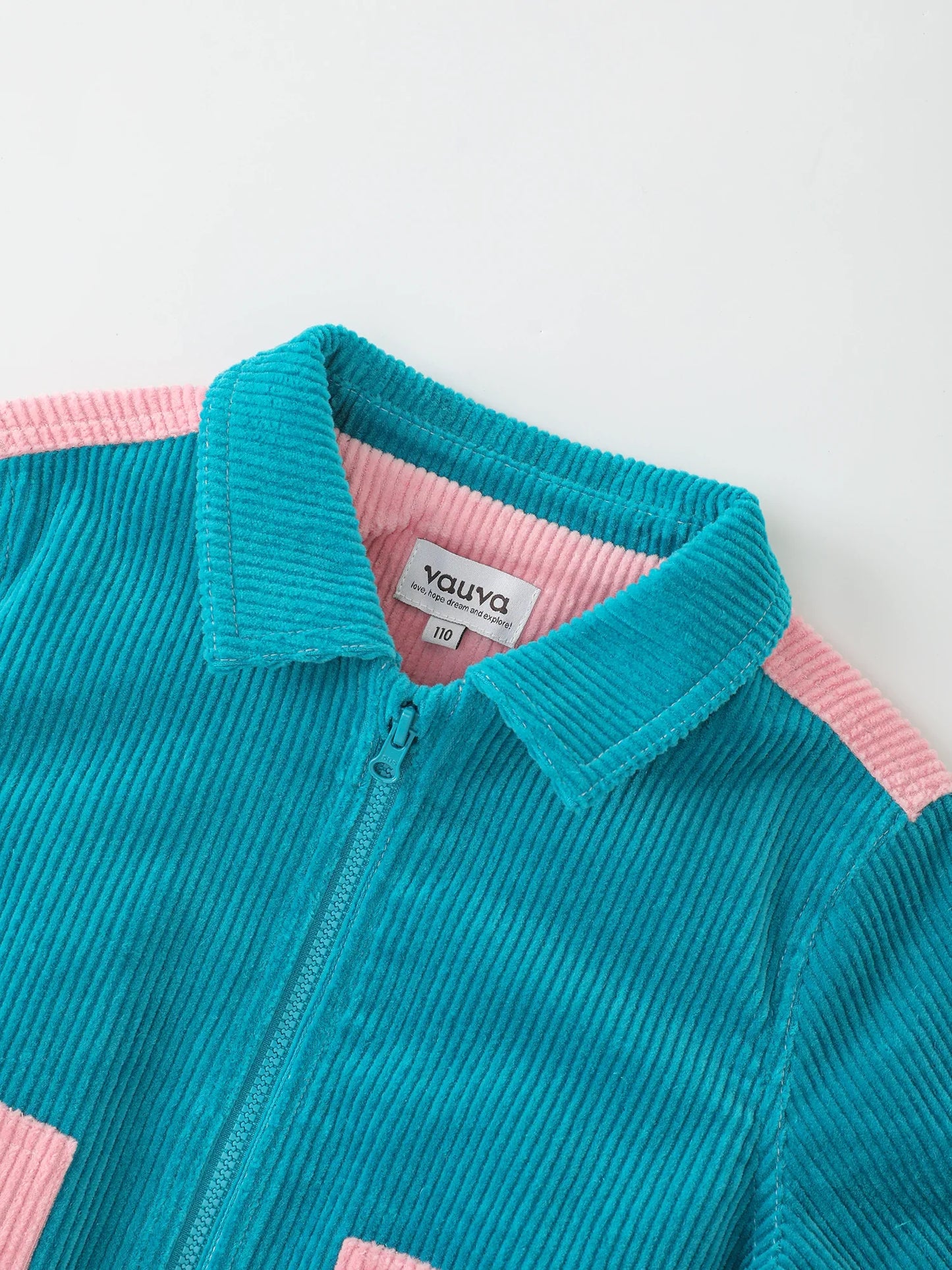 Girls' Color‑Block Corduroy Jacket
