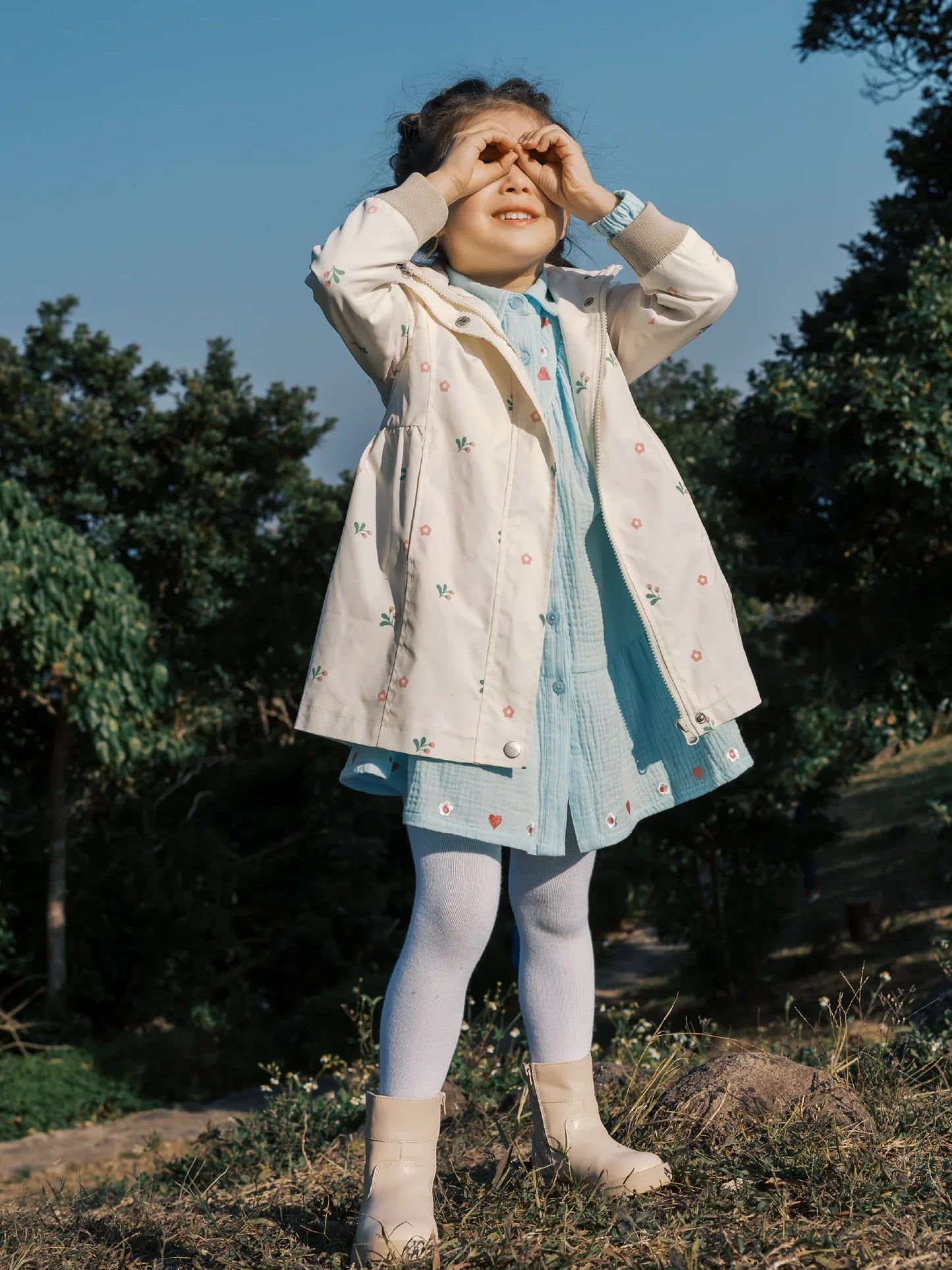 Girls' Hooded Floral Jacket