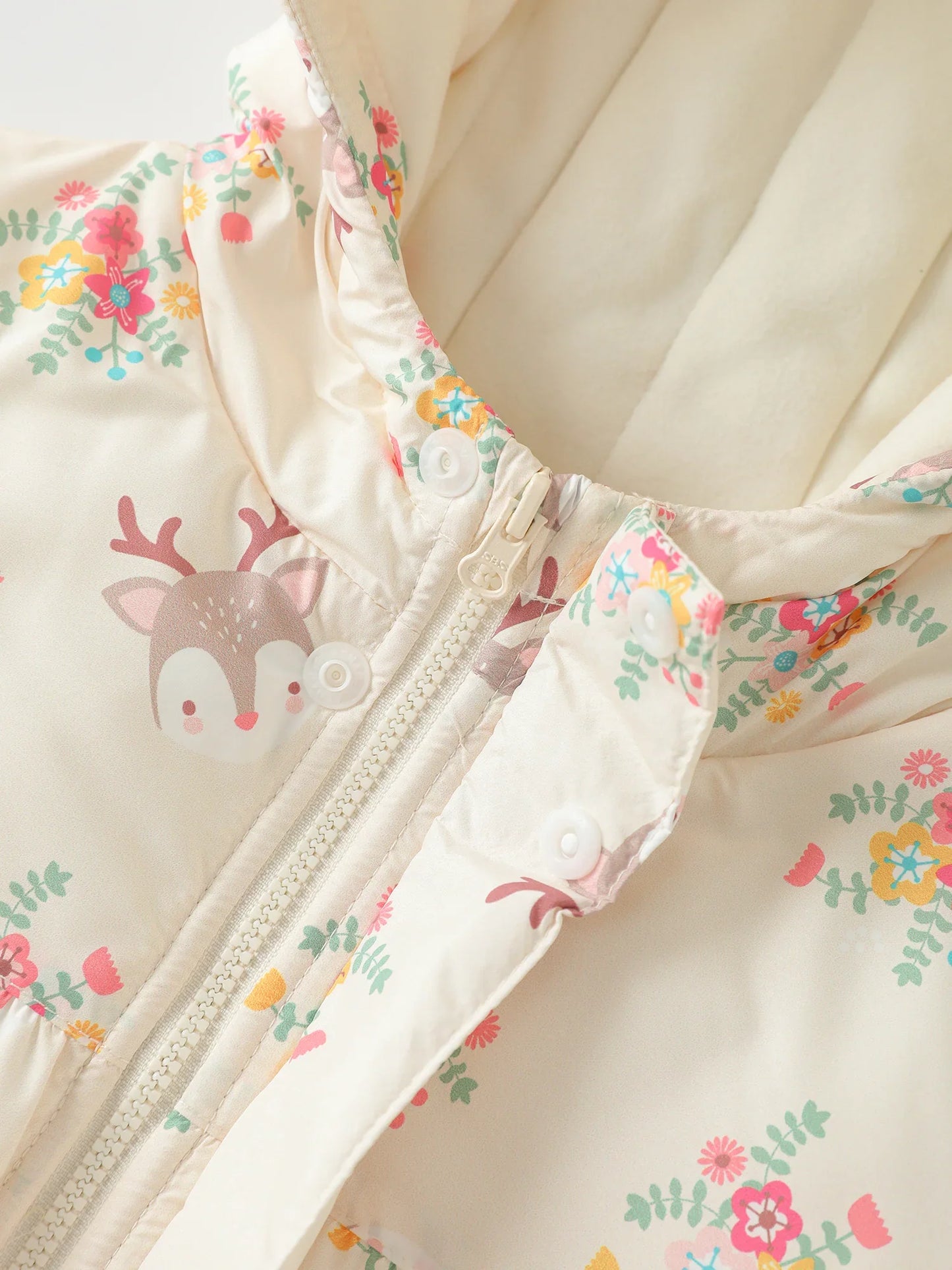 Girls' Hooded Printed Jacket