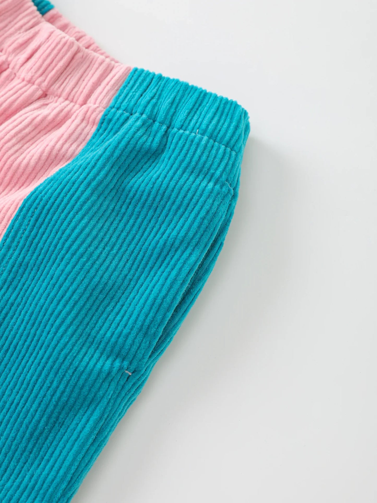 Girls' Color‑Block Corduroy Pants