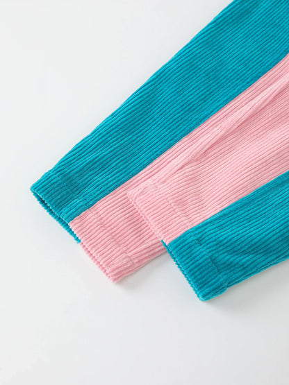 Girls' Color‑Block Corduroy Pants