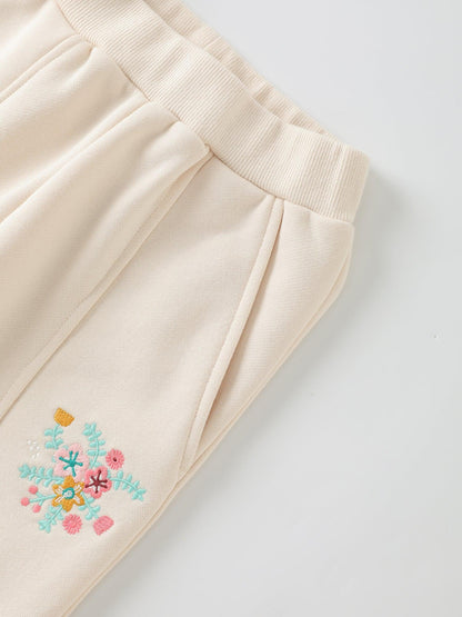 Girls' Embroidered Sweat Pants