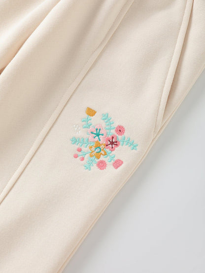 Girls' Embroidered Sweat Pants