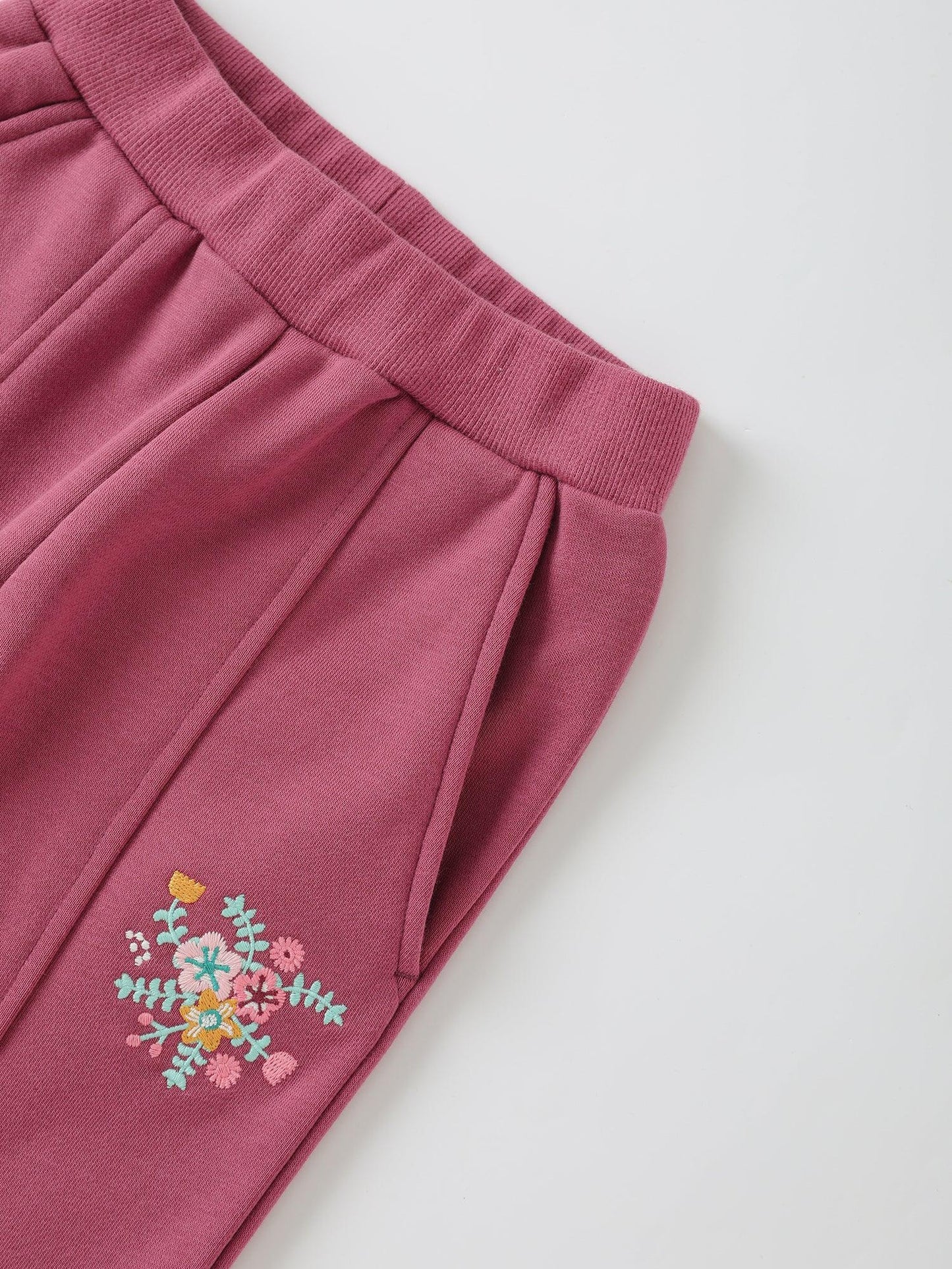 Girls' Embroidered Sweat Pants