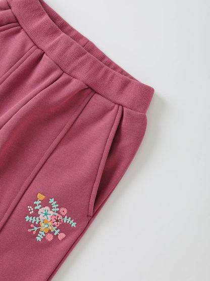 Girls' Embroidered Sweat Pants