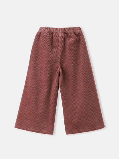Girls' Corduroy Wide‑Leg Pants
