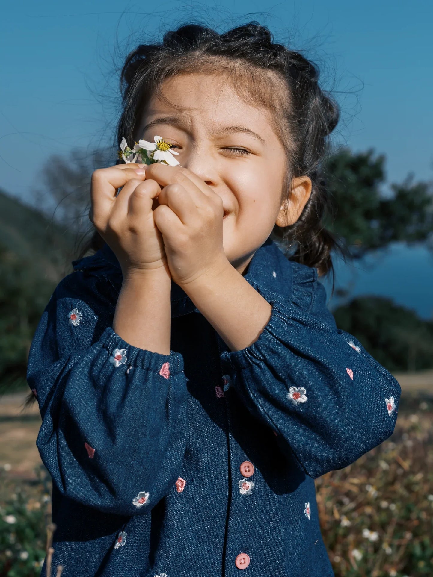 Girls' Floral Button‑Front Shirt
