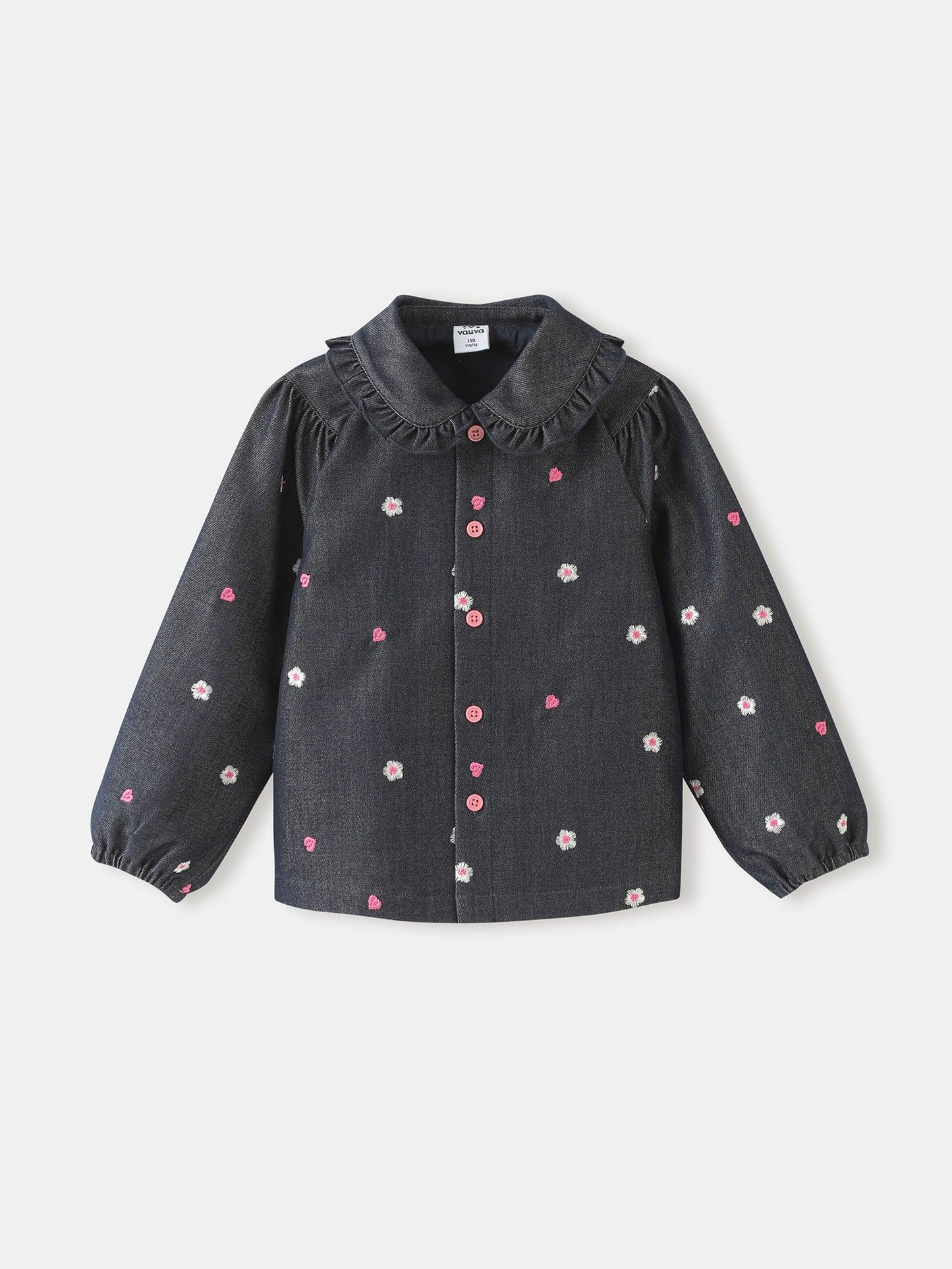 Girls' Floral Button‑Front Shirt