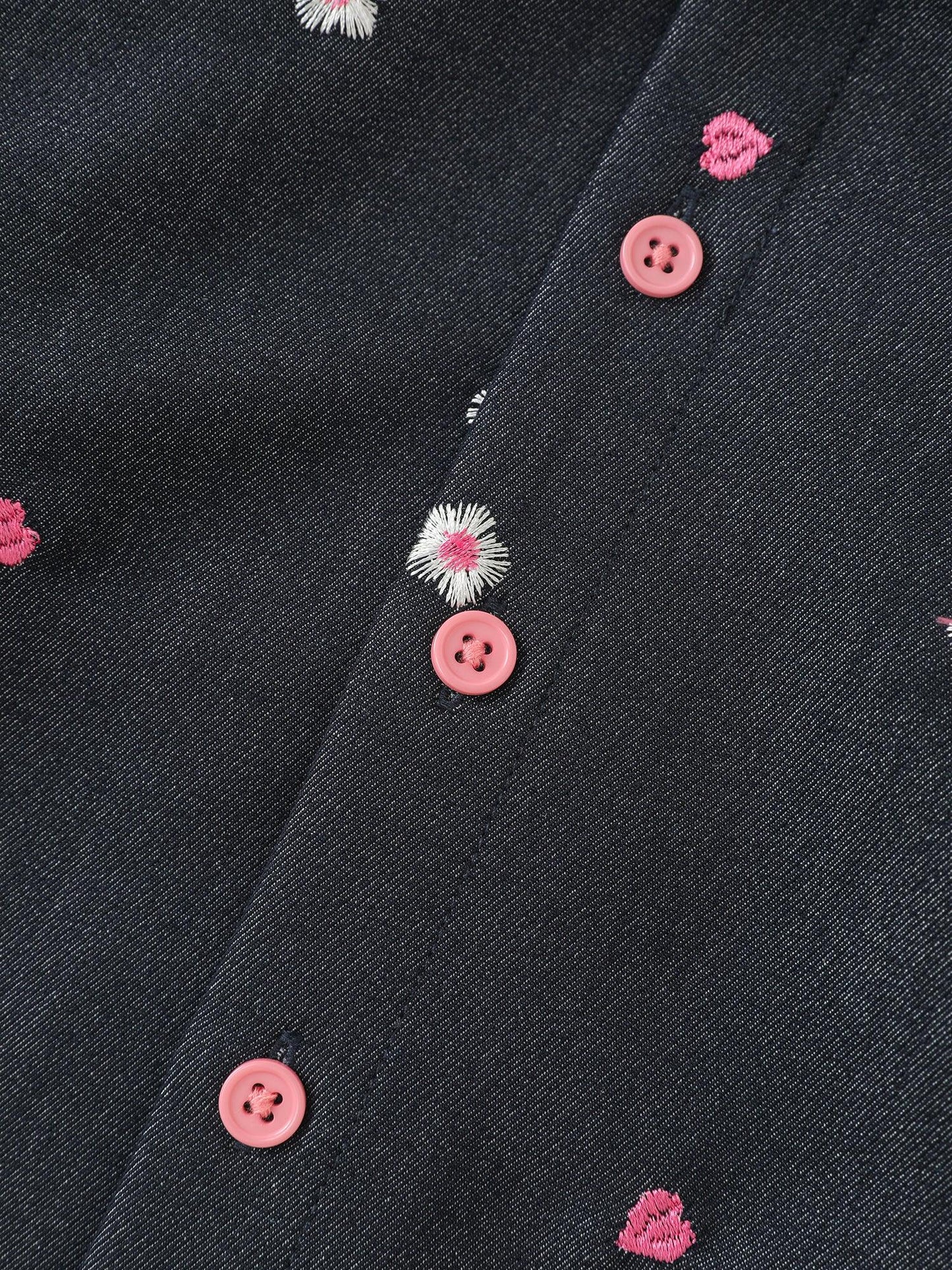 Girls' Floral Button‑Front Shirt