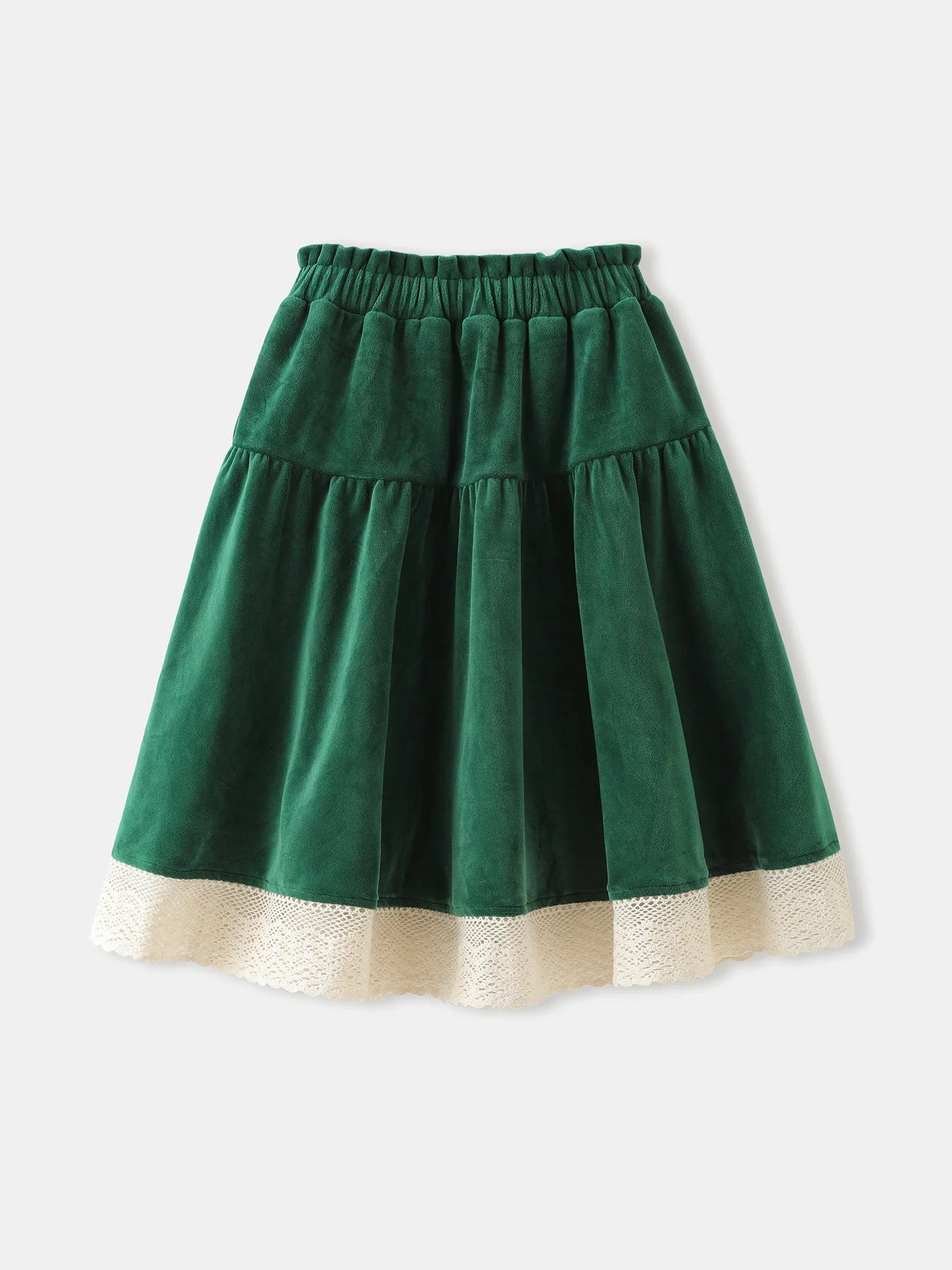 Girls' Velvet Tiered Skirt
