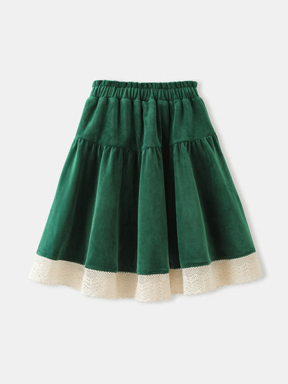 Girls' Velvet Tiered Skirt