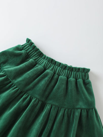Girls' Velvet Tiered Skirt