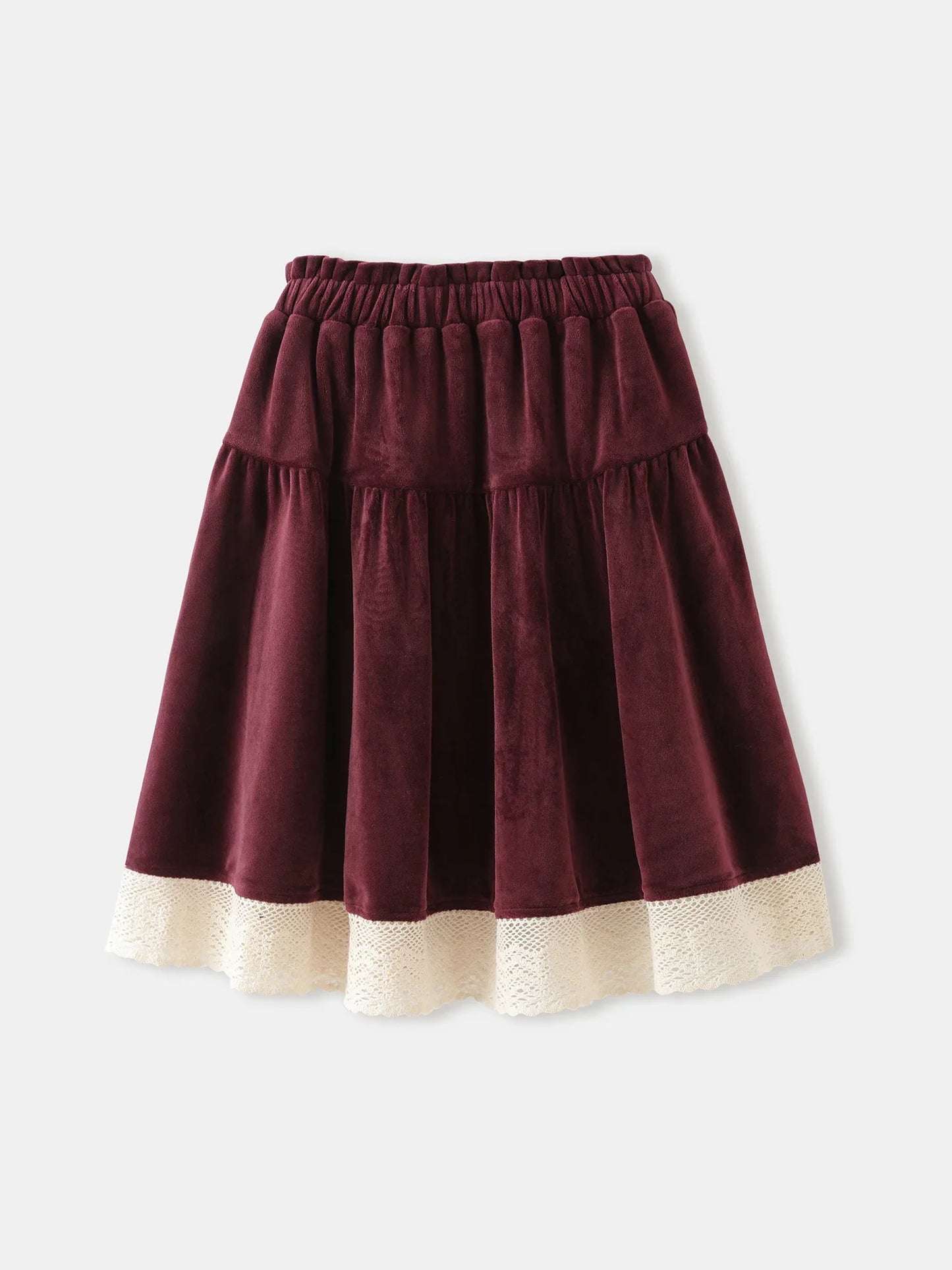 Girls' Velvet Tiered Skirt