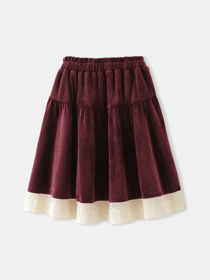 Girls' Velvet Tiered Skirt