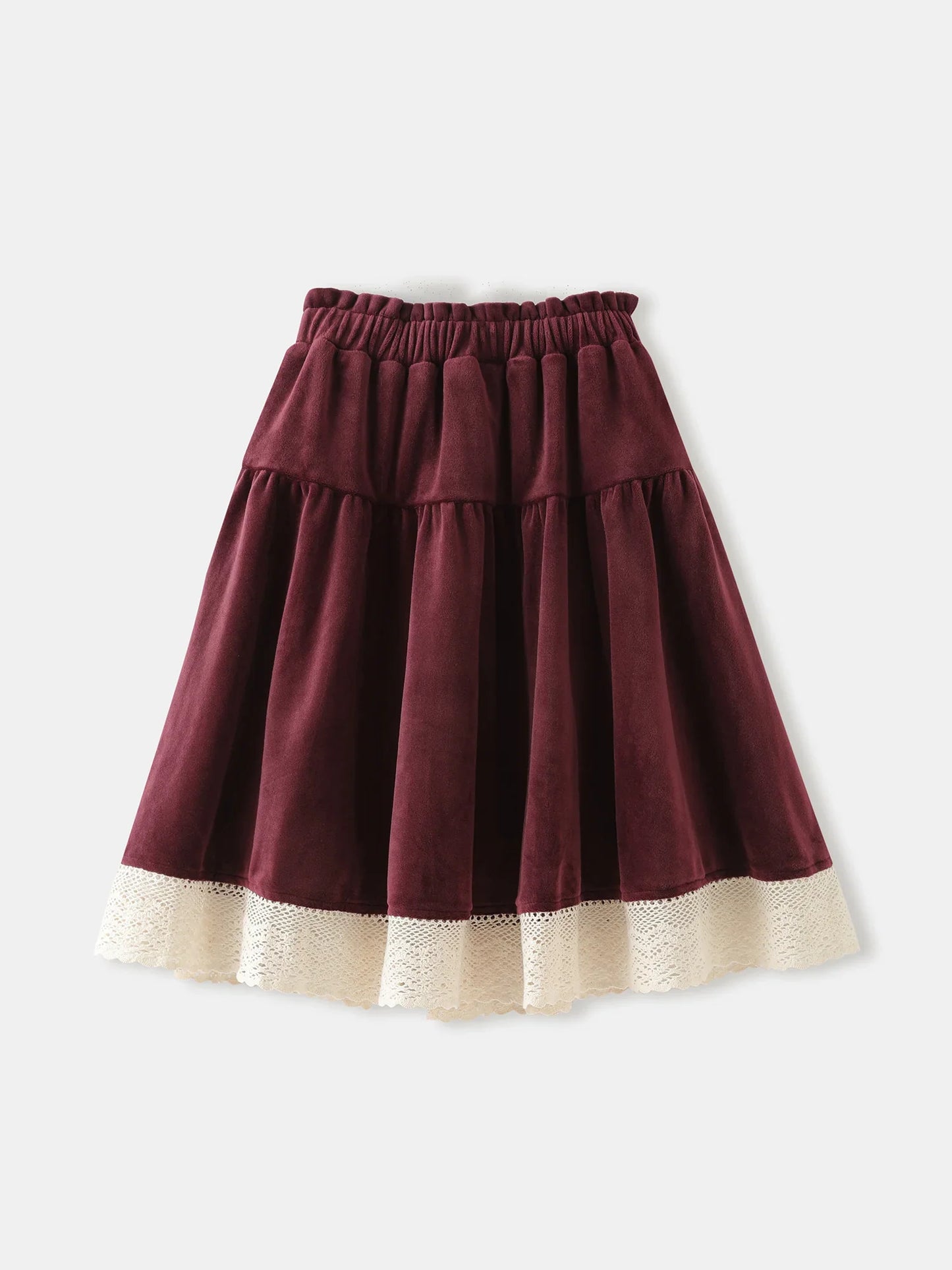 Girls' Velvet Tiered Skirt