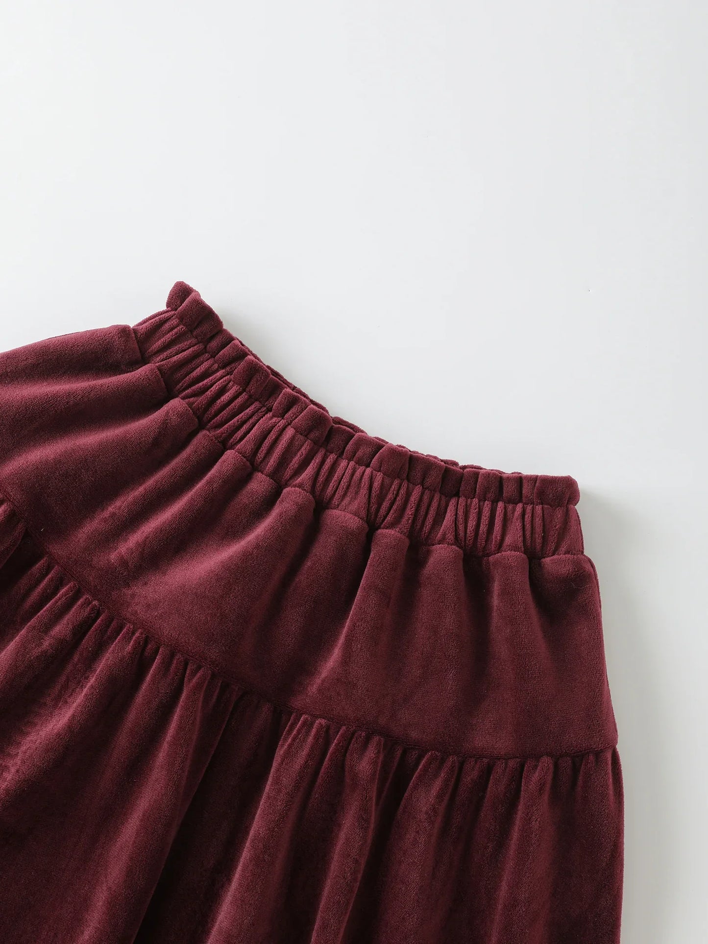 Girls' Velvet Tiered Skirt