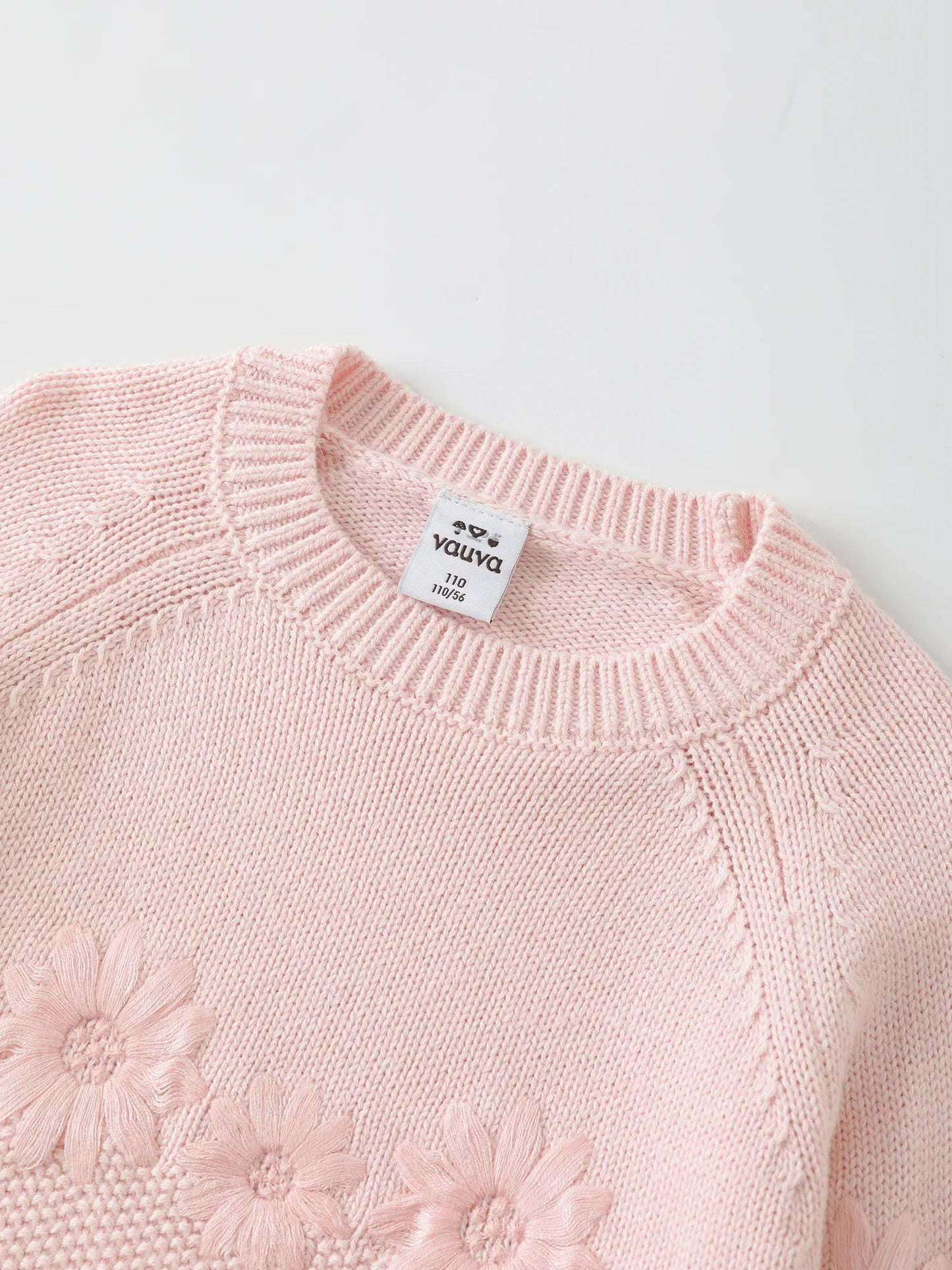 Girls' Floral Knit Sweater