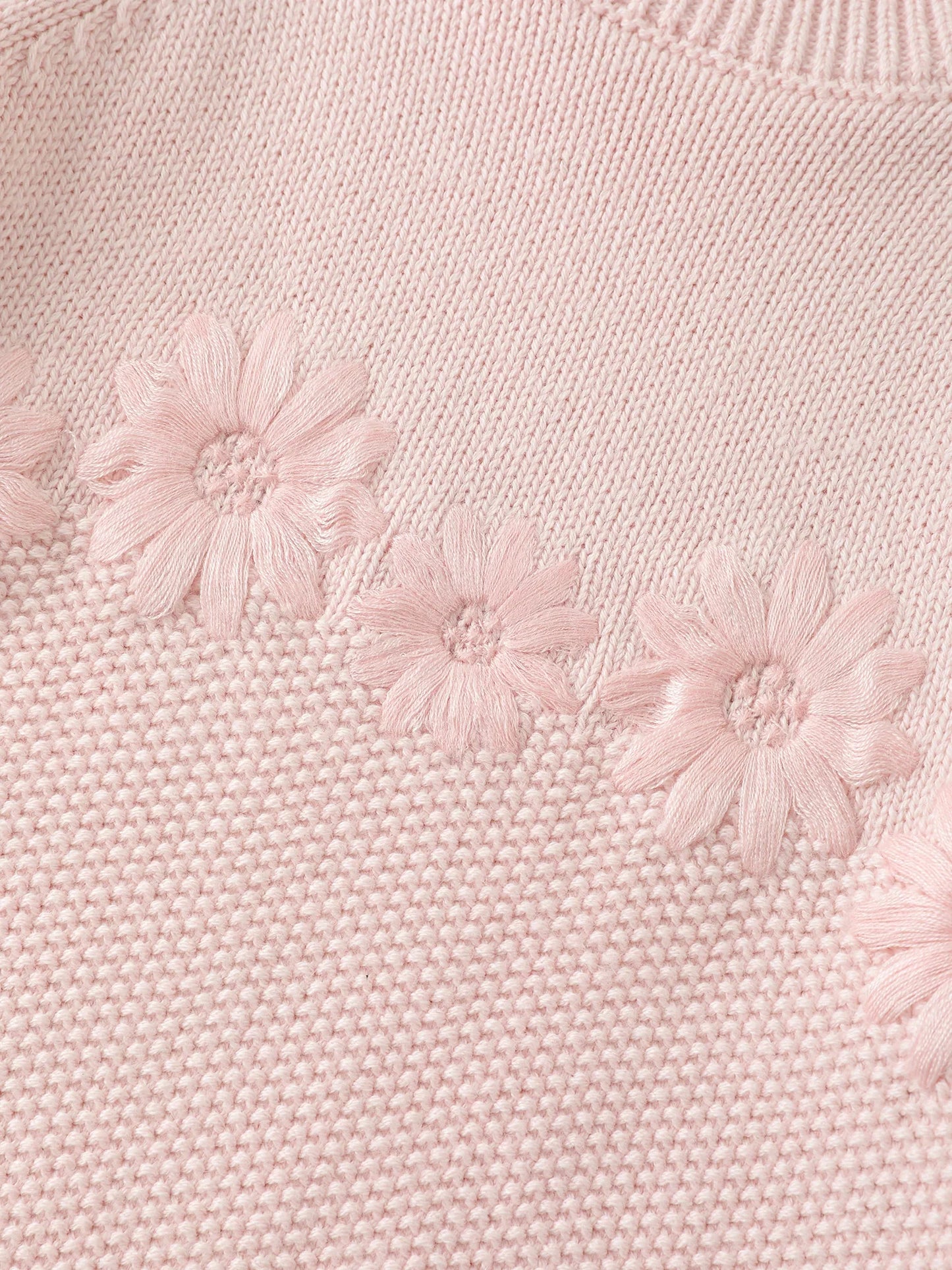 Girls' Floral Knit Sweater
