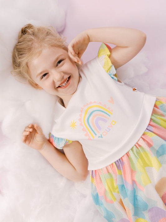 Girls Two-Tone Flare Dress