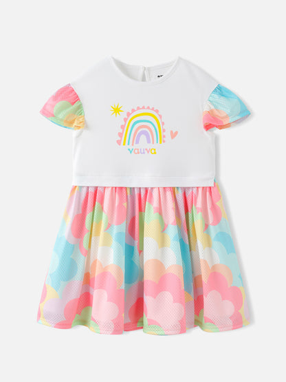 Girls Two-Tone Flare Dress