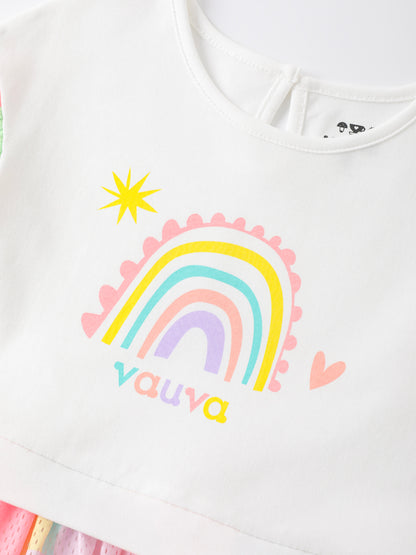 Girls Two-Tone Flare Dress