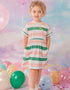 Girls Stripy Short Sleeves Dress