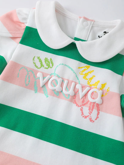 Baby Girls Stripy Tulip Sleeves Dress