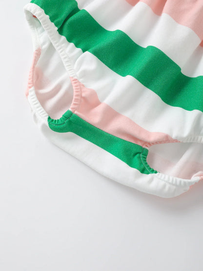 Baby Girls Stripy Tulip Sleeves Dress