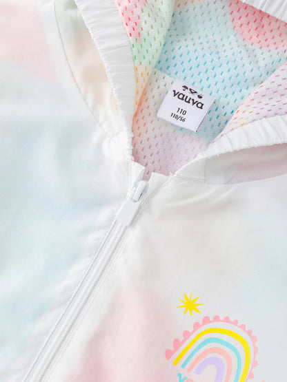 Girls Allover Iridescent Print 2-In-1 Windbreaker