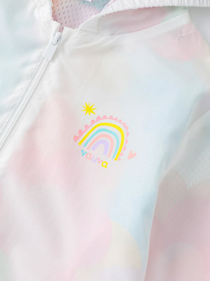Girls Allover Iridescent Print 2-In-1 Windbreaker