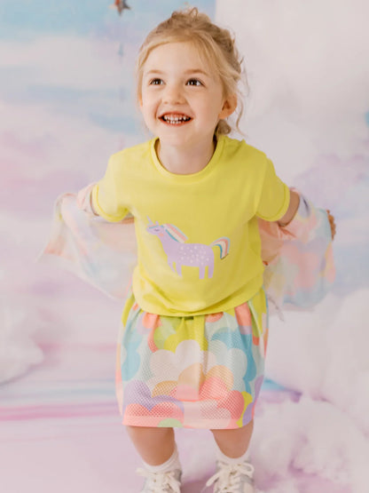 Girls Allover Floral 2-In-1 Skirt