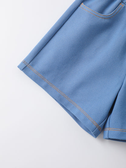 Girls Jersey Denim Shorts