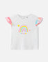 Girls Ruffle Sleeves Graphic Tee