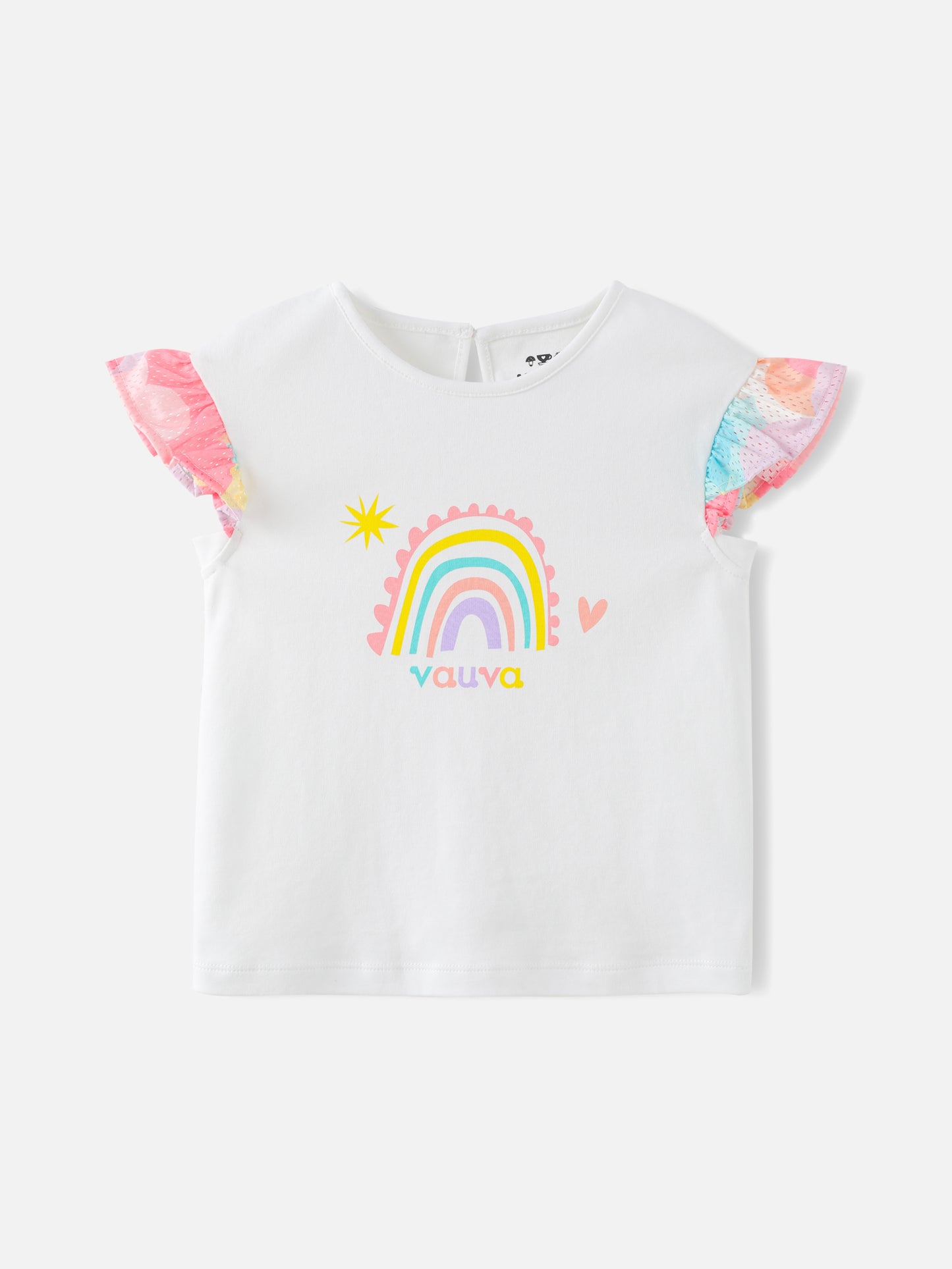 Girls Ruffle Sleeves Graphic Tee