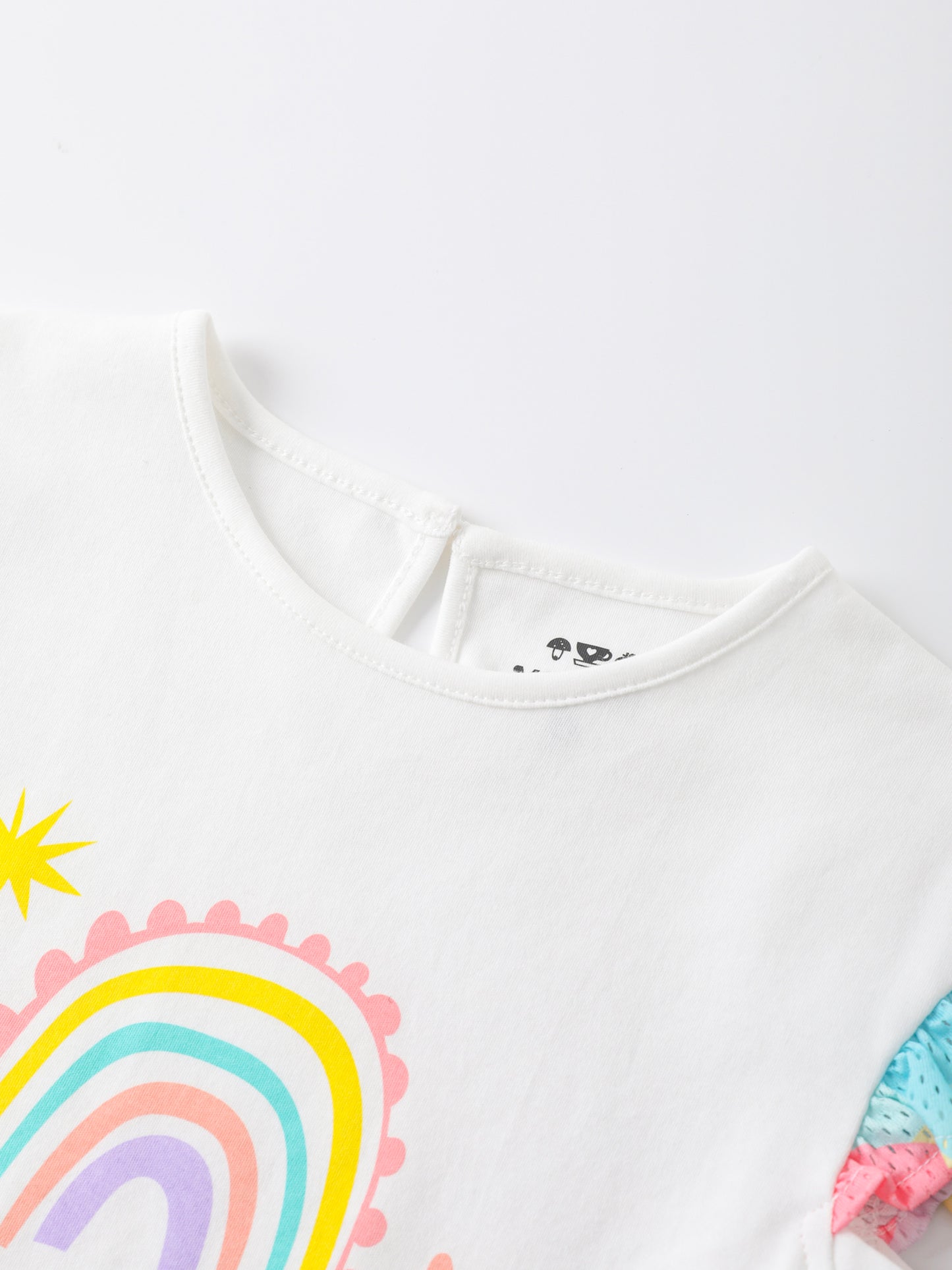 Girls Ruffle Sleeves Graphic Tee