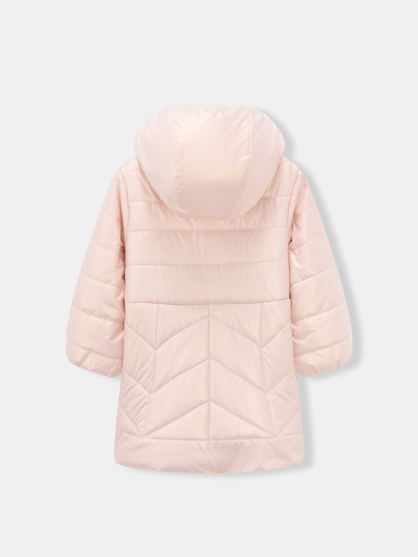 Girls Strawberry Embroidered Hooded Puffer Coat