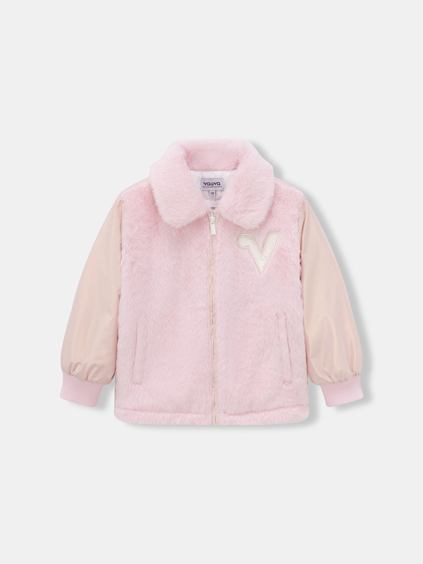 Girls Cozy Plush Jacket with Quilted Padded Lining