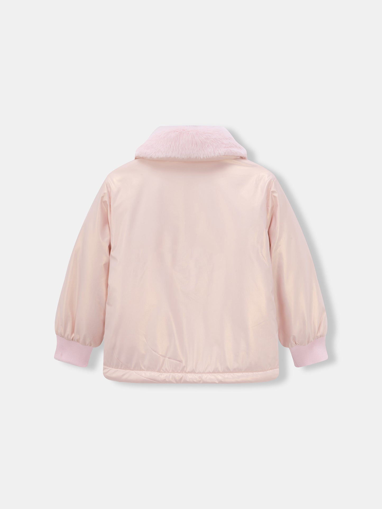 Girls Cozy Plush Jacket with Quilted Padded Lining