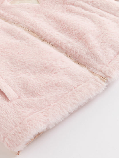 Girls Cozy Plush Jacket with Quilted Padded Lining