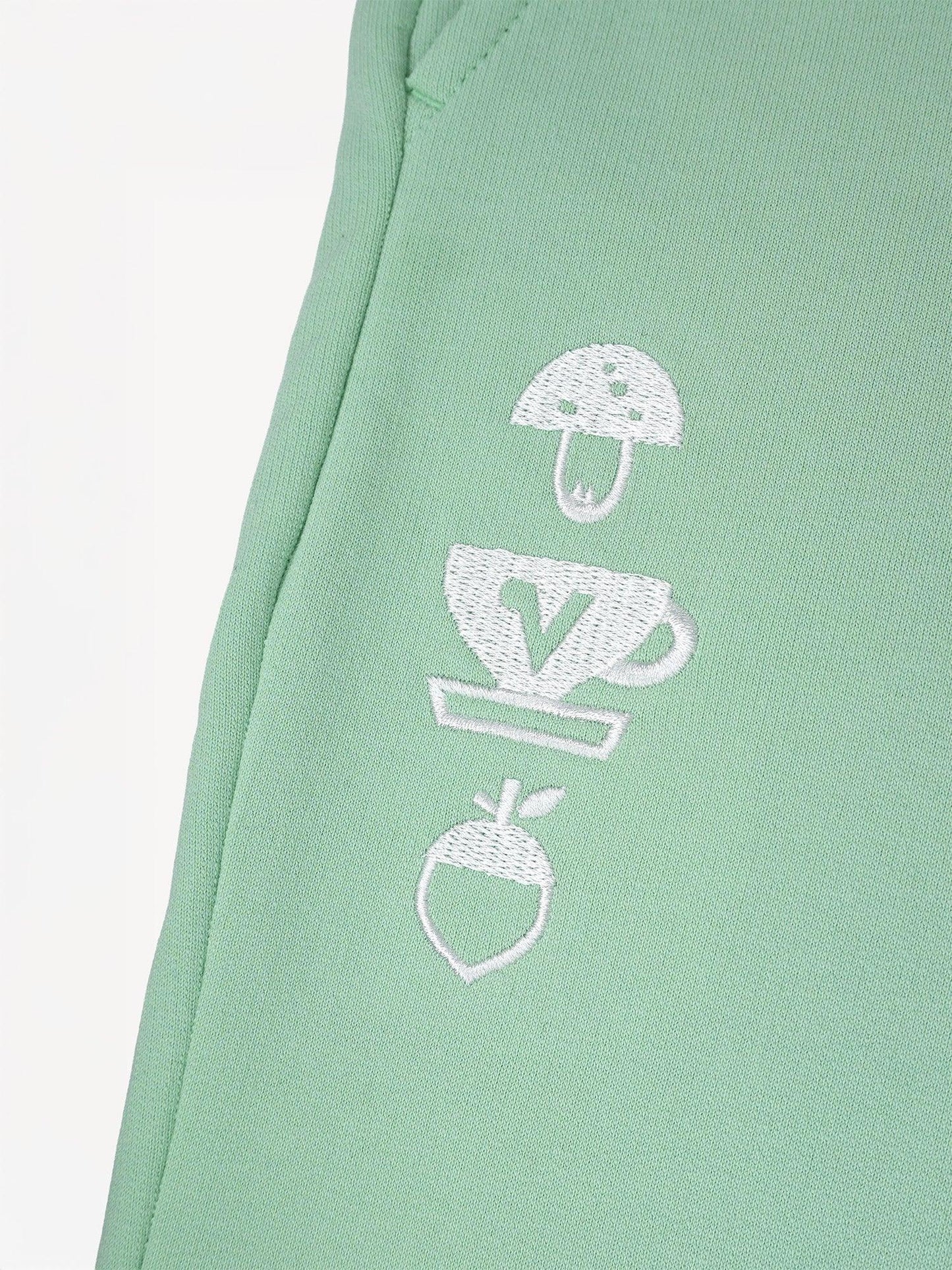 Kids Mint Green Embroidery Sweatpants