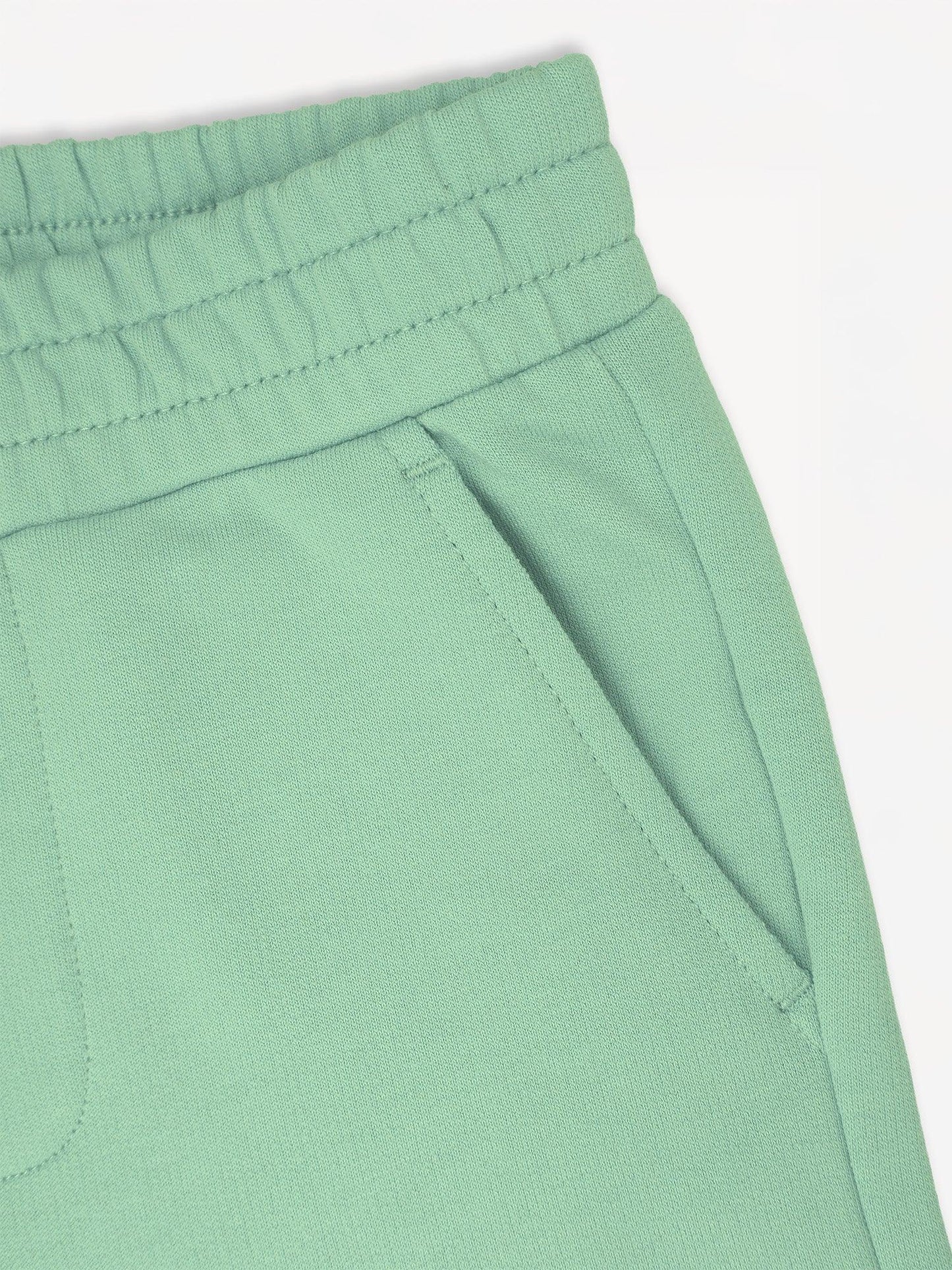 Kids Mint Green Embroidery Sweatpants