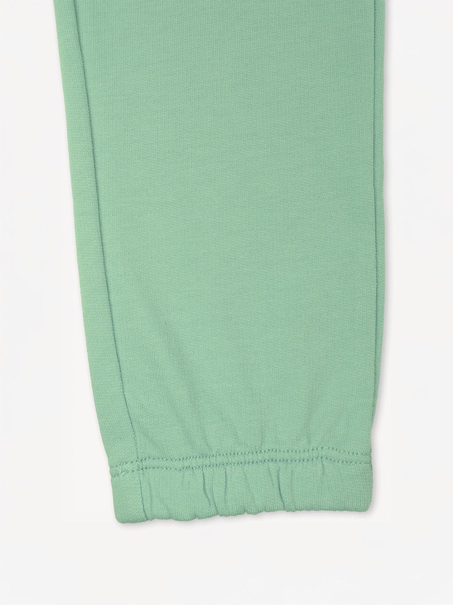 Kids Mint Green Embroidery Sweatpants