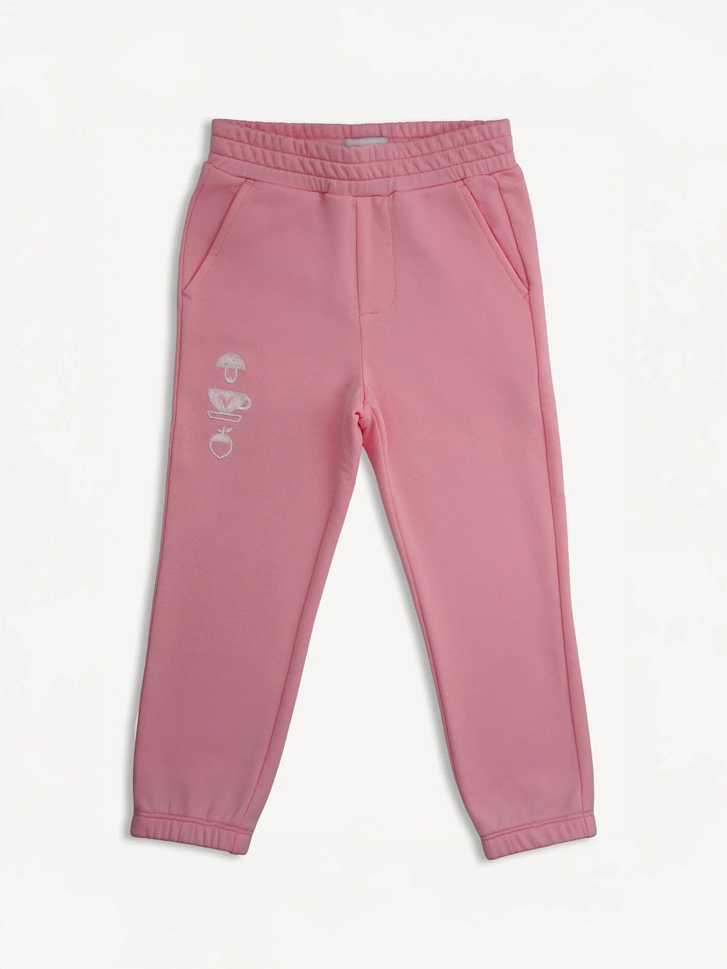 Girls Blush Pink Embroidery Sweatpants