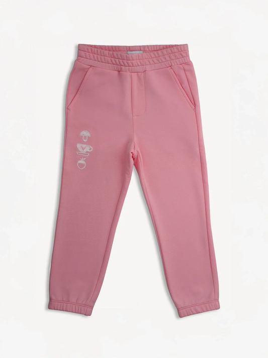 Girls Blush Pink Embroidery Sweatpants