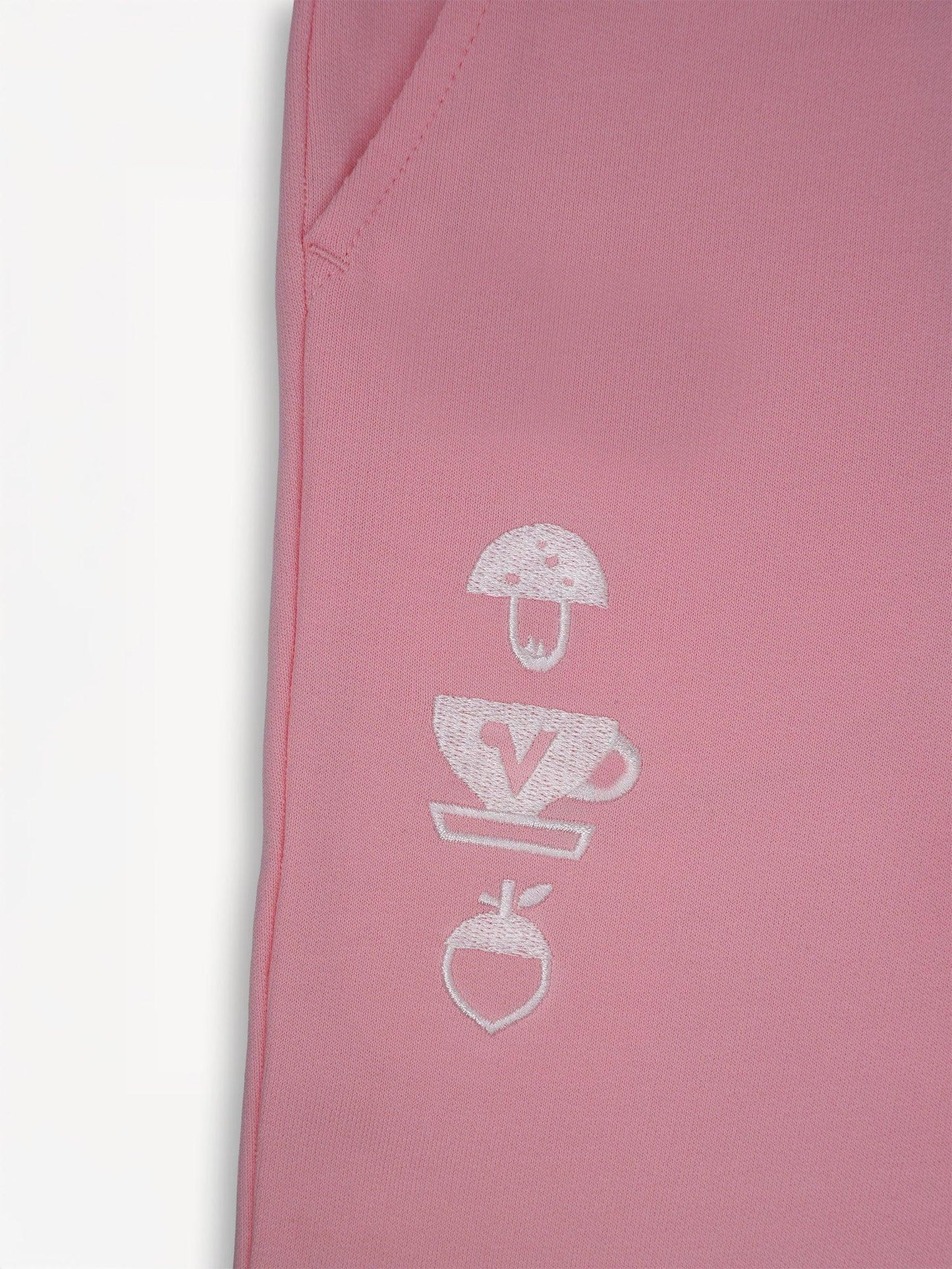 Girls Blush Pink Embroidery Sweatpants