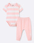 Baby Short Sleeve Stripes Bodysuit And Leggings Set