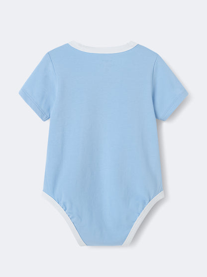 Baby short sleeve stripes bodysuit and leggings set