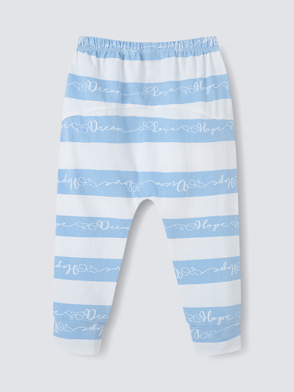Baby short sleeve stripes bodysuit and leggings set